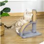 PawHut Arbre à Chat Arbre à Grimper griffoir pour Chat Balle Suspendue Hauteur 43 cm avec Poteau Jute à griffer Gris