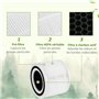 HOMCOM Purificateur d'air HEPA, Ioniseur, CADR 225m³/h mode de veille silencieux 50W minuterie 4 vitesses - dim. 22L x 22l x 36H