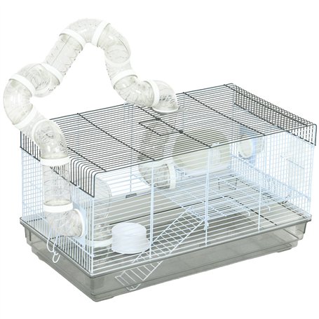 PawHut Cage pour Hamster et Rongeur avec Tunnel