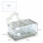 PawHut Cage pour Hamster et Rongeur avec Tunnel, Accessoires Inclus, Poignée, Fil d'Acier, 58 x 32 x 31 cm, Gris