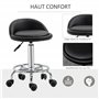 HOMCOM Lot de 2 Tabouret à Roulette Tabouret de Travail pivotant 360° - Assise réglable 47-62H cm, Dossier Ergonomique - Acier c