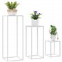 Outsunny Lot de 3 supports pour plantes tabouret à fleurs carré empilables