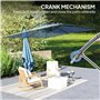 Outsunny Parasol déporté carré 3 x 3 m, parasol de jardin extérieur avec manivelle, base croisée, parasol inclinable et rotation