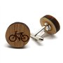 BOBIJOO Jewelry - Paire Boutons de Manchette en Bois Nature Vélo Cyclo Bobo Ecolo Accessoire Homme