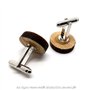 BOBIJOO Jewelry - Paire Boutons de Manchette en Bois Nature Vélo Cyclo Bobo Ecolo Accessoire Homme