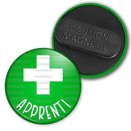 Badgmania Badge Magnétique 3.8cm Apprenti en Pharmacie Croix Fond Vert Identifiant Pharmacie