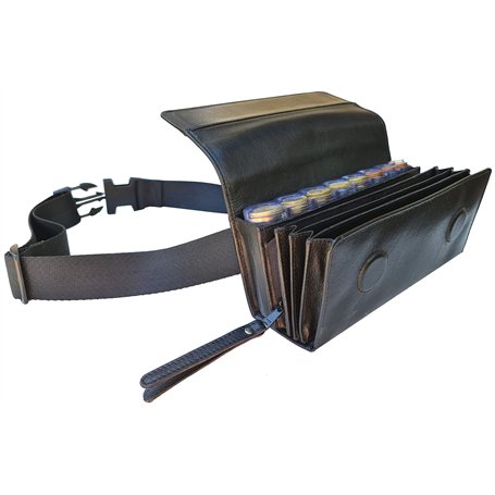 CLAIRE-FONCET Sacoche Banane Coffret Serveur en Cuir de Buffle