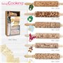SCRAP COOKING - Kit Cookie Roll avec 3 Mini Rouleaux à Pâtisserie en Bois avec Motifs - Décos Empreintes Gravées en Relief - Mou