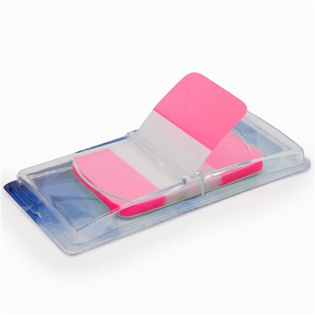 Marque-pages plastifiés repositionnables 40 feuilles 45 x 25mm (rose)