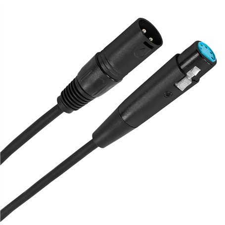 Plugger Adaptateur DMX XLR mâle 3 broches vers XLR femelle 5 broches. Longueur 30 cm. Signal symétrique + masse spécial DMX. Con