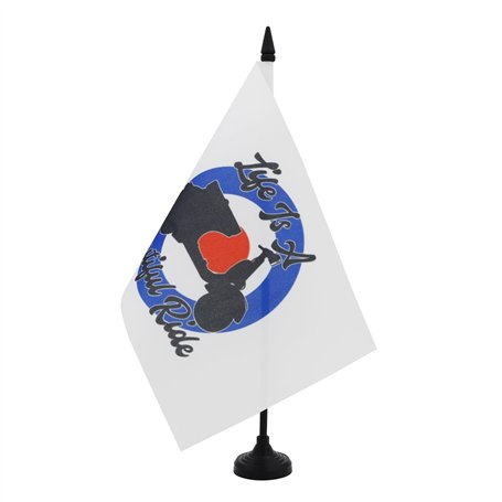 AZ FLAG - Drapeau De Table Scooter Life Is A Beautiful Ride 21x14 cm - Petit Drapeau La Vie Est Une Belle Balade De Bureau 100%