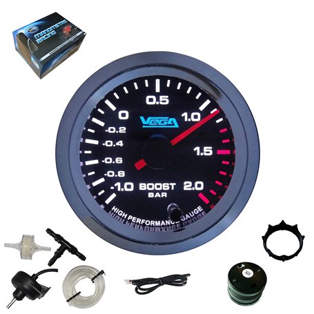Manomètre Vega® haute précision pression turbo -1 à 2 bars 7 couleurs 52 mm