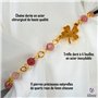 TILOVE - Bracelet en Pierre Naturelle Quartz Rose Lithothérapie pour Femme avec Trèfle Porte Bonheur en Acier Inoxydable. Conçu 