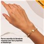 TILOVE - Bracelet en Pierre Naturelle Labradorite Lithothérapie pour Femme avec Trèfle Porte Bonheur en Acier Inoxydable. Conçu