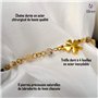 TILOVE - Bracelet en Pierre Naturelle Labradorite Lithothérapie pour Femme avec Trèfle Porte Bonheur en Acier Inoxydable. Conçu