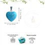 Felicidade Pendentif Cœur en Turquoise Naturelle - Bijou Élégant et Apaisant en Pierre Semi-Précieuse Cadeau Énergétique