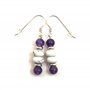 Paire de boucles d’oreilles pendantes avec 2 perles boutons en howlite mate de 8X3 mm