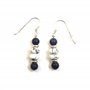 Paire de boucles d’oreilles pendantes avec 2 perles boutons en howlite mate de 8X3 mm