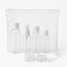 AZENCIA Kit Flacons Voyage Avion Cabine – 8 Pièces Format 100ml TSA | Trousse Transparente avec Spray, Pots, Pipette et Spatule  AZENCIA Kit Flacons Voyage Avion Cabine – 8 Pièces Format 100ml TSA | Trousse Transparente avec Spray