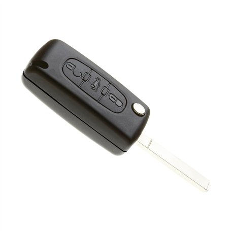 JONGO® – Boîtier de Clé avec Lame Compatible avec Citroën Berlingo II (B9) | CE0536 | 3 Boutons | Remplacement Coque sans Électr