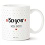 Manahia Mug Amour - Bonjour Mon Amour - Avec Boite Kraft - 330 mL Céramique - Imprimé en France - Saint Valentin - Cadeau Couple