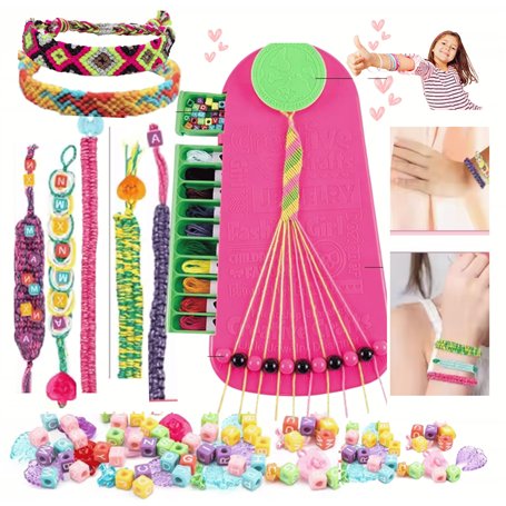 NaraCo® Kit de Création de Bracelets d’Amitié – DIY Bijoux pour Filles 6-12 Ans | Activité Manuelle