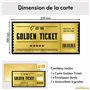 Milijou | Carte à gratter Ticket d'or | Golden Ticket | Carte d’embarquement cadeau surprise personnalisation destination, cadea