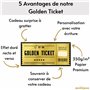 Milijou | Carte à gratter Ticket d'or | Golden Ticket | Carte d’embarquement cadeau surprise personnalisation destination, cadea