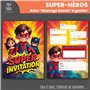 Lola et Louis (L&L) 10 Cartes Invitation Enfants avec Enveloppes pour fille et garçon • MESSAGE SECRET À GRATTER • Thème Super-H