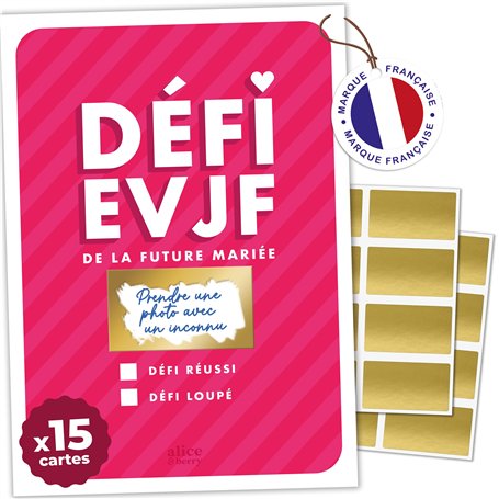 EVJF Cartes à Gratter Défis - Jeu peronnalisable pour Enterrement de Vie de Jeune Fille - Activité Drôle Future Mariée - Cadeau