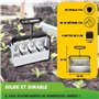 JARDEN® Presse-mottes Manuel pour Semis Professionnel - 4 Mottes Carré de 5x5 cm - Outil de Jardinage Inoxydable en Acier pour P