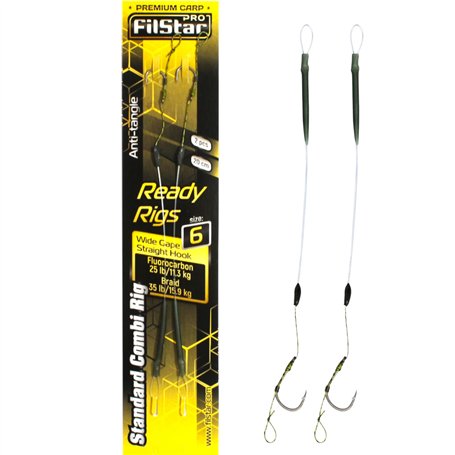 PRO FILSTAR Hameçon de pêche à la carpe Combi Rig Wide Gape N6