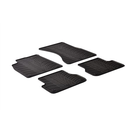 Set tapis de caoutchouc compatible avec Audi A7 2010-2018 / A6 2011-2018 (T profil 4-pièces + clips de montage)