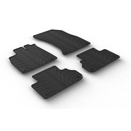 Gledring Set tapis de caoutchouc compatible avec Audi Q5 2017- (T profil 4-pièces + clips de montage)