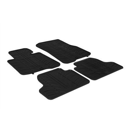 Set tapis de caoutchouc compatible avec BMW 4 serie F32 automate 2013- (T profil 4-pièces + clips de montage)