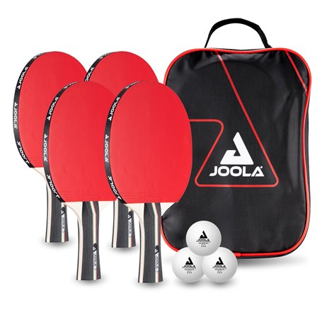 JOOLA Team School IT Kit de tennis de table – 4 raquettes/3 balles