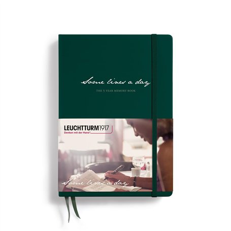LEUCHTTURM1917 370346 Some lines a day Livre de 5 ans Format moyen (A5) Vert forêt