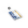 Durable - Porte-Badge Rigide pour 1 Carte de Sécurité + Clip - Dimensions Intérieures : 54 x 85 mm - 1 Unité 895619 Transparent