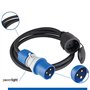 as - Schwabe Câble adaptateur CEE de camping 1,5 m – Fiche CEE 3 broches avec indicateur de tension powerlight + prise de terre 