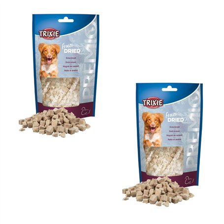Trixie Freeze Dried Blanc de Canard | Pack Double | 2 x 50 g | Aliment complémentaire pour Chiens | Snack lyophilisé | 99% de te