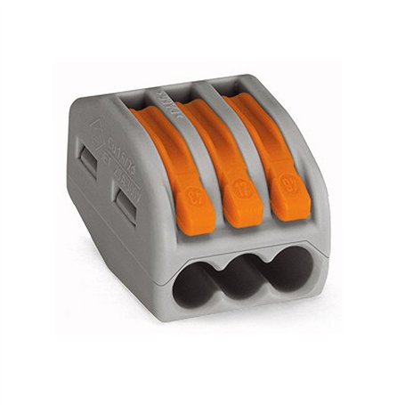 Wago 222-413 Classic Lot de 25 bornes de connexion avec levier de commande 3 prises