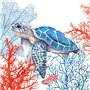 PPD - Lot de 20 serviettes Tortue dans l'océan - Décoration de table - Découpage - Technique de serviette - 33 x 33 cm - Multico