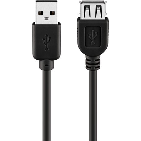 Wentronic Rallonge USB 2.0 Fiche A / Prise A 5 m Noir (Import Allemagne)