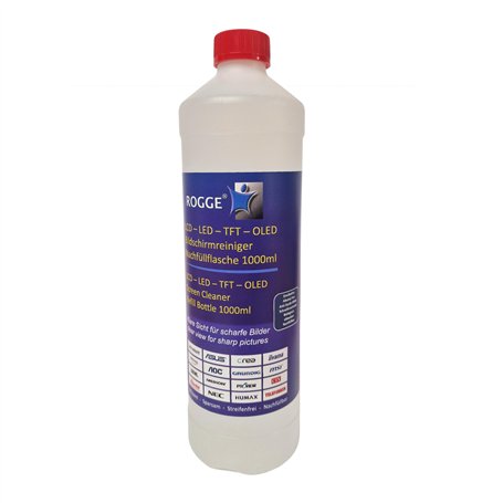 ROGGE recharge de 1 litre pour produits nettoyants pour écrans dUO clean rOGGE original. des profireiniger pour : écran lCD/tFT/