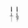 Thomas Sabo CR713-643-11 Boucles d'oreilles serpent et épée pour femme en argent sterling 925 noirci avec zircone