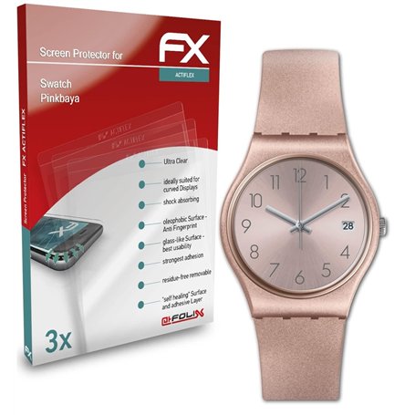 atFoliX Protecteur d'écran compatible avec Swatch Pinkbaya Film Protecteur