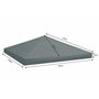 Quick Star Toit de Remplacement pour Gazebo Rank 3x3m Anthracite
