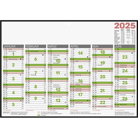 BRUNNEN Calendrier tableau 2025