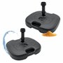 Pied de parasol en plastique 45 x 45 cm à remplir pour mâts de parasol jusqu'à 33 cm – Anthracite – Support de parasol à remplir