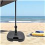 Pied de parasol en plastique 45 x 45 cm à remplir pour mâts de parasol jusqu'à 33 cm – Anthracite – Support de parasol à remplir